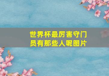 世界杯最厉害守门员有那些人呢图片