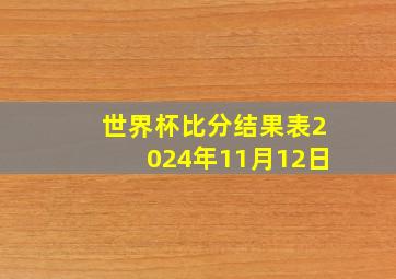 世界杯比分结果表2024年11月12日