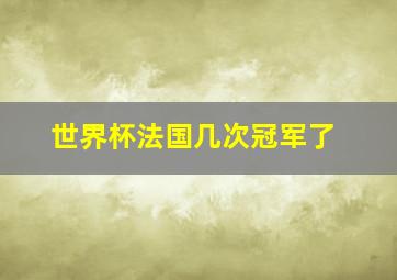 世界杯法国几次冠军了