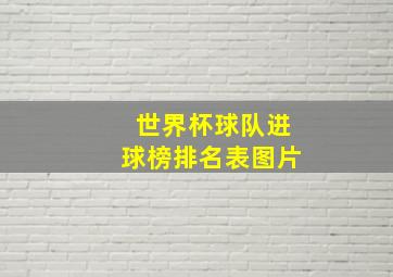 世界杯球队进球榜排名表图片