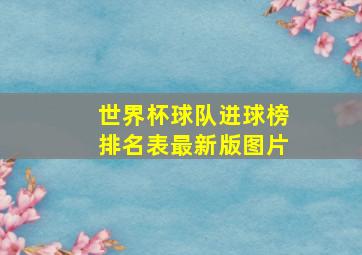 世界杯球队进球榜排名表最新版图片