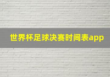 世界杯足球决赛时间表app