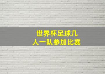 世界杯足球几人一队参加比赛