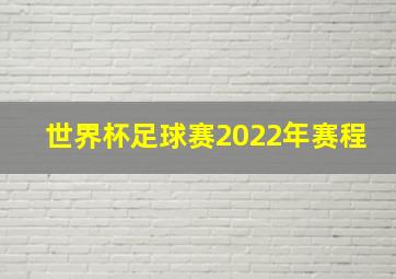 世界杯足球赛2022年赛程