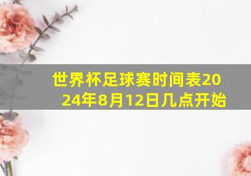 世界杯足球赛时间表2024年8月12日几点开始