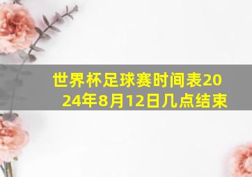 世界杯足球赛时间表2024年8月12日几点结束