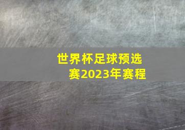 世界杯足球预选赛2023年赛程