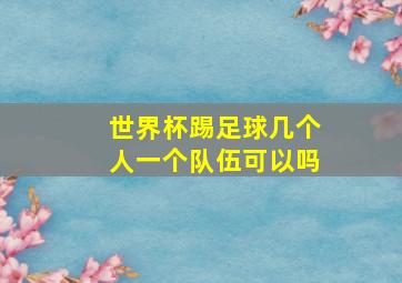 世界杯踢足球几个人一个队伍可以吗