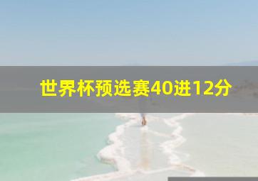 世界杯预选赛40进12分