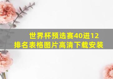 世界杯预选赛40进12排名表格图片高清下载安装