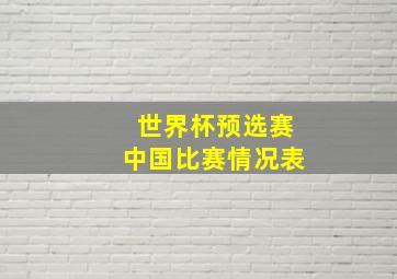 世界杯预选赛中国比赛情况表