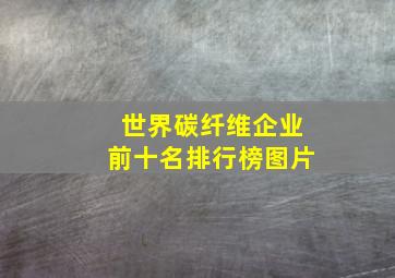 世界碳纤维企业前十名排行榜图片