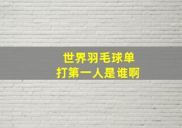 世界羽毛球单打第一人是谁啊