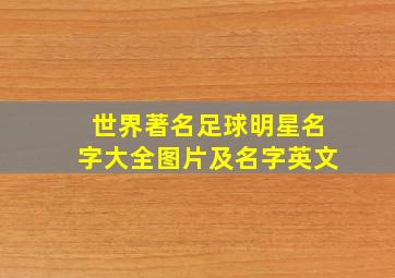 世界著名足球明星名字大全图片及名字英文