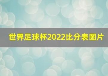 世界足球杯2022比分表图片