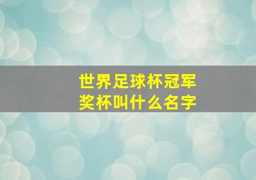 世界足球杯冠军奖杯叫什么名字