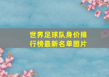 世界足球队身价排行榜最新名单图片