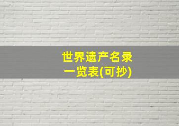 世界遗产名录一览表(可抄)