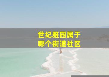 世纪雅园属于哪个街道社区