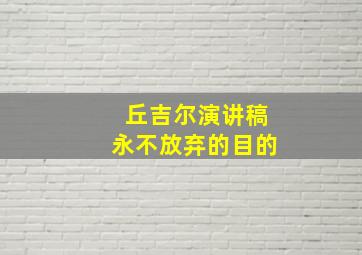 丘吉尔演讲稿永不放弃的目的