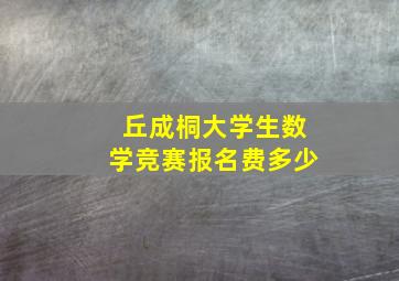 丘成桐大学生数学竞赛报名费多少