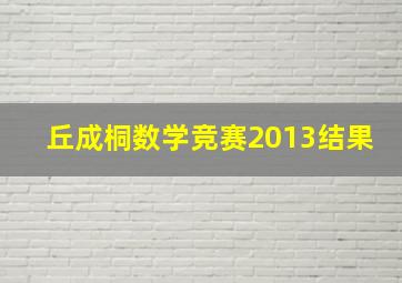 丘成桐数学竞赛2013结果