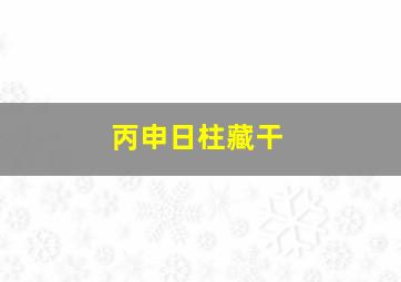 丙申日柱藏干