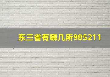 东三省有哪几所985211