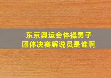 东京奥运会体操男子团体决赛解说员是谁啊