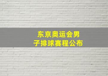 东京奥运会男子排球赛程公布