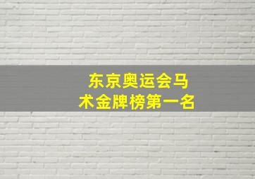 东京奥运会马术金牌榜第一名