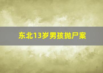 东北13岁男孩抛尸案