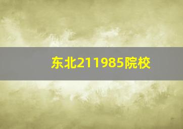 东北211985院校