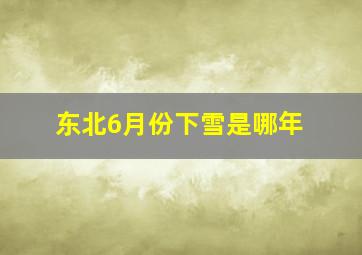 东北6月份下雪是哪年