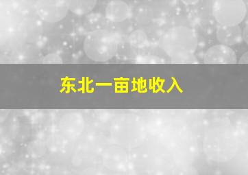 东北一亩地收入