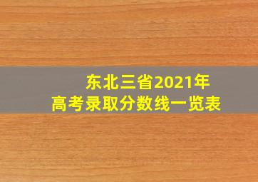 东北三省2021年高考录取分数线一览表