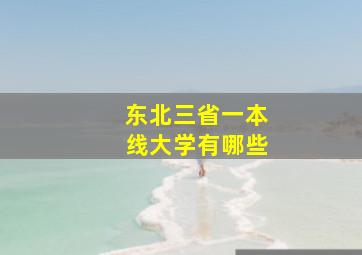 东北三省一本线大学有哪些