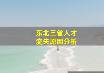 东北三省人才流失原因分析