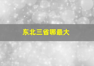 东北三省哪最大