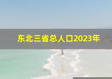 东北三省总人口2023年