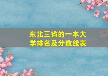 东北三省的一本大学排名及分数线表