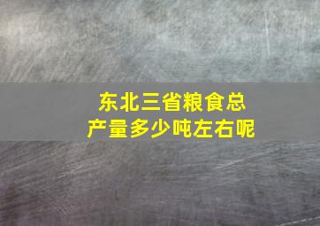 东北三省粮食总产量多少吨左右呢