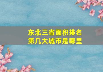 东北三省面积排名第几大城市是哪里