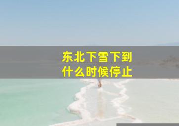 东北下雪下到什么时候停止