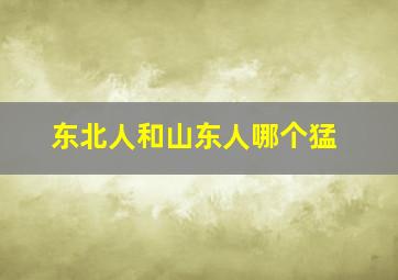 东北人和山东人哪个猛