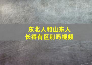 东北人和山东人长得有区别吗视频