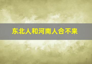 东北人和河南人合不来