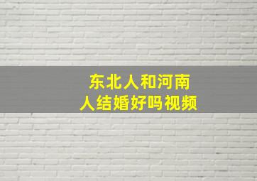 东北人和河南人结婚好吗视频