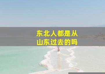 东北人都是从山东过去的吗