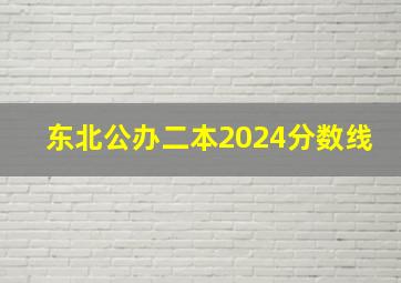 东北公办二本2024分数线